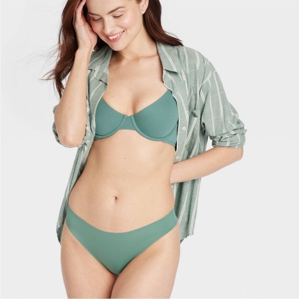 🌟Host Pick🌟Women’s Moss Green Invisible Edge Thong Underwear